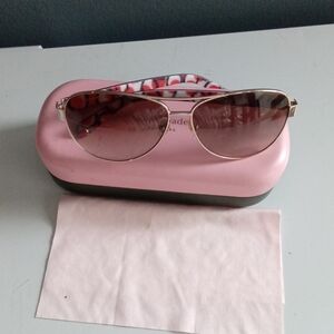 Kate Spade New York Aviator Sunglasses Gold Brown Gradient Lens with Case